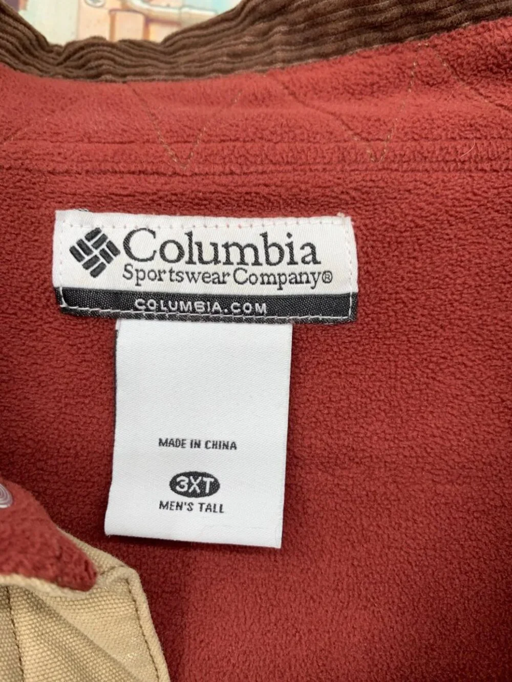 Columbia Canvas Fleece-Lined Shirt Jacket With Corduroy Collar 3XT Mens Tall